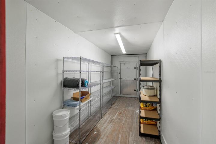 Dry goods storage in retro-fitted metal container