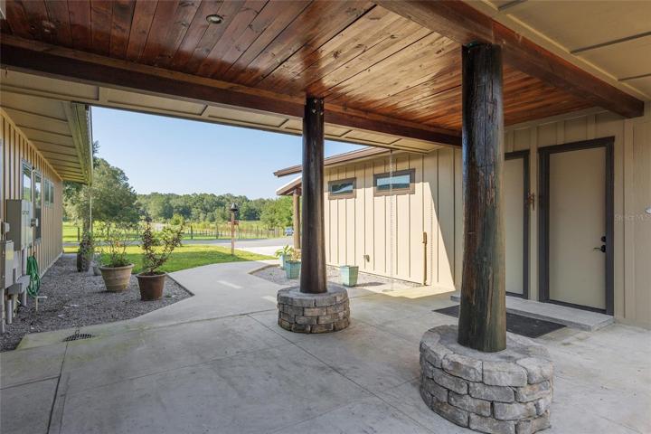 Breezeway between 3-car garage and main house