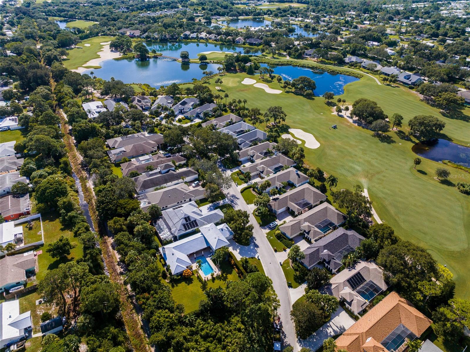 Aerial View to show street and Golf Course