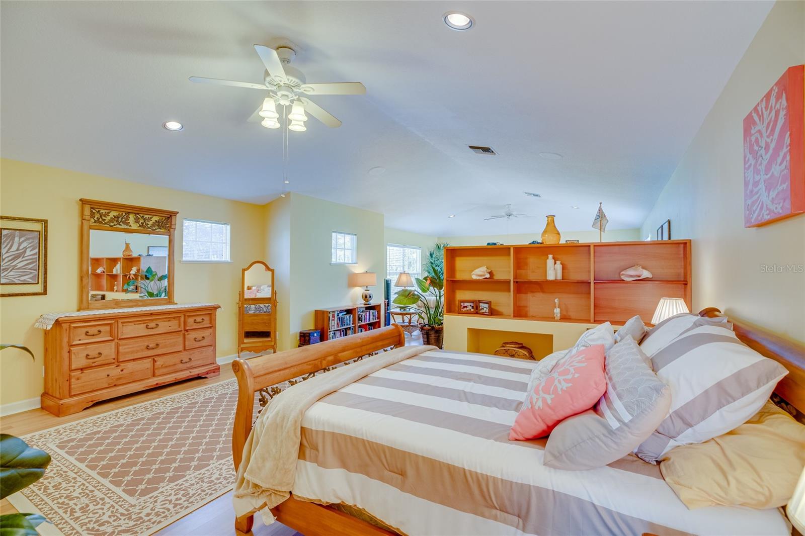 Upstairs Bedroom view with divider which had Den/Office on other side