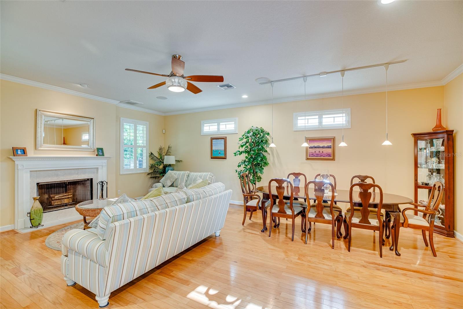 2nd living Room with fireplace and Dining Room