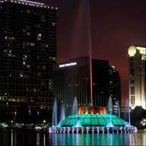 Lake Eola at night.