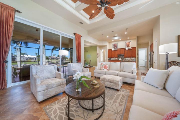 Great Room with Coffered Ceilings