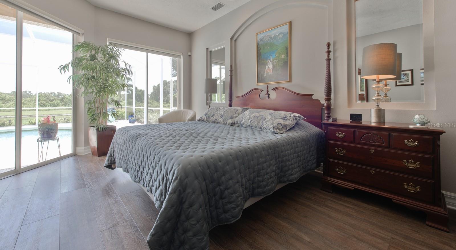 Imagine waking up to views like this every morning through double glass sliding door in the primary bedroom.