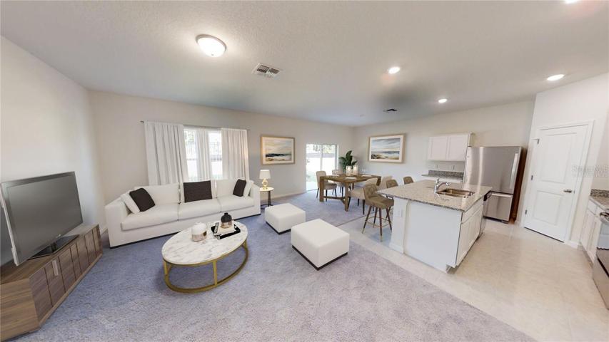 virtually staged living area