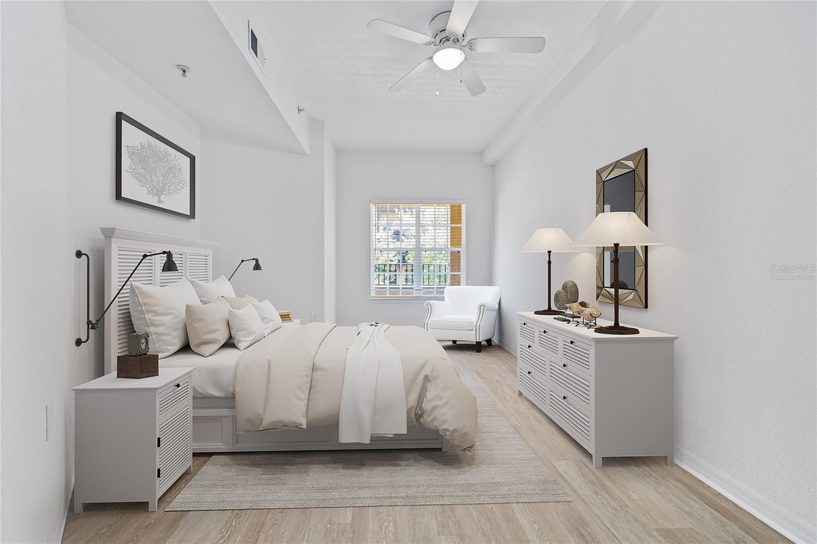 Bedroom virtually staged