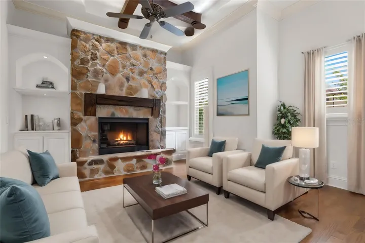 Virtually Staged Parlor/Living Room/Home Office