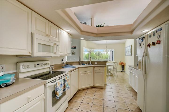 Beautiful Kitchen with open tray ceiling!