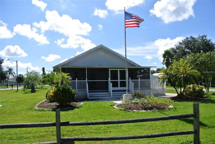 Peace River Shores clubhouse. With paid social club membership, you get access to this and all the events/activities, the park area, boat ramp, dock, and boat basin.
