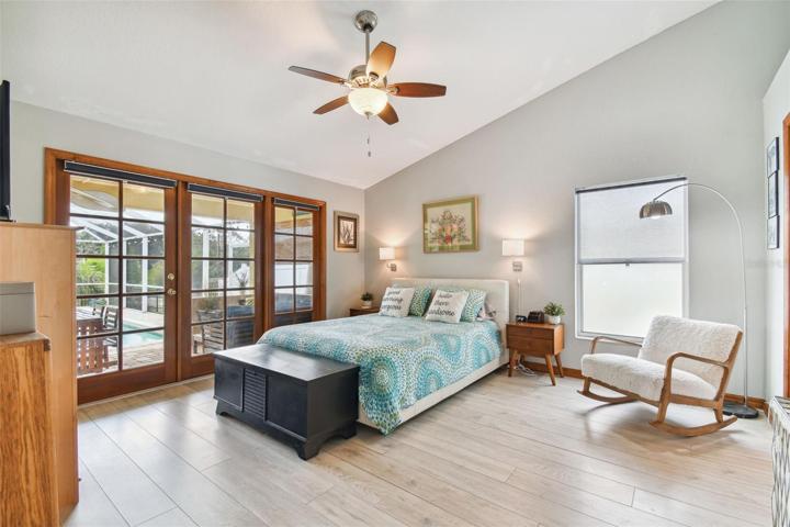 Master Bed with French Doors To Lanai