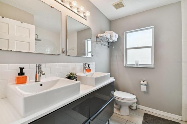 Guest Bath with Dual Sinks