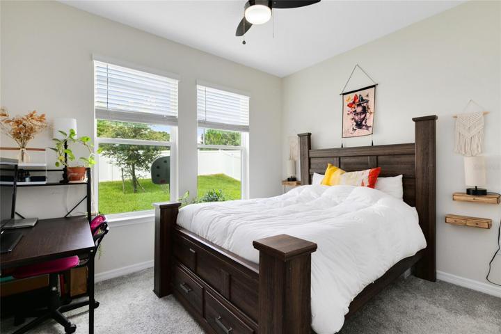 A bedroom can also be found on the first floor.