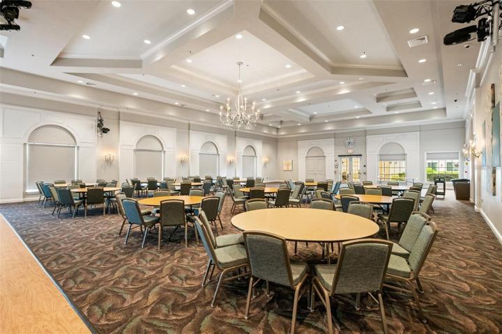 BALLROOM WITH STAGE AND DANCE FLOOR.