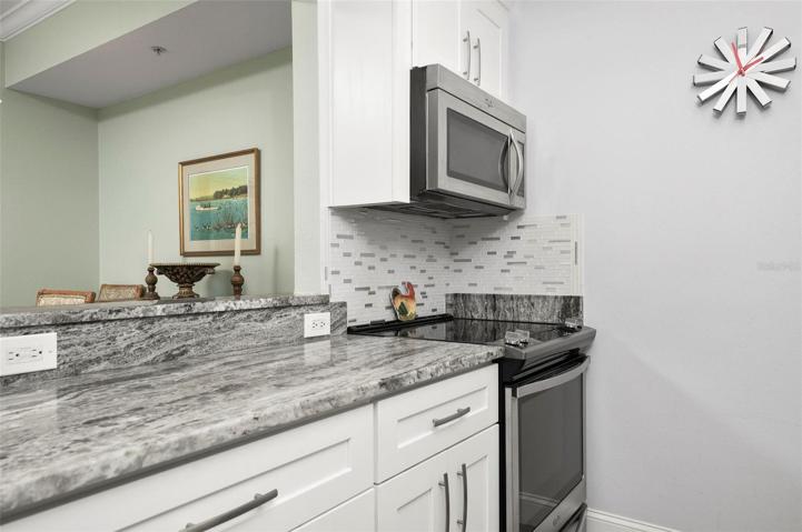 Kitchen with pass thru to dining room