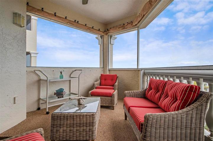 Screened lanai with cork floor