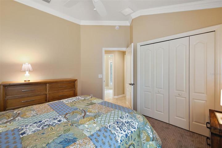 Bedroom 2 w/double closet & crown molding