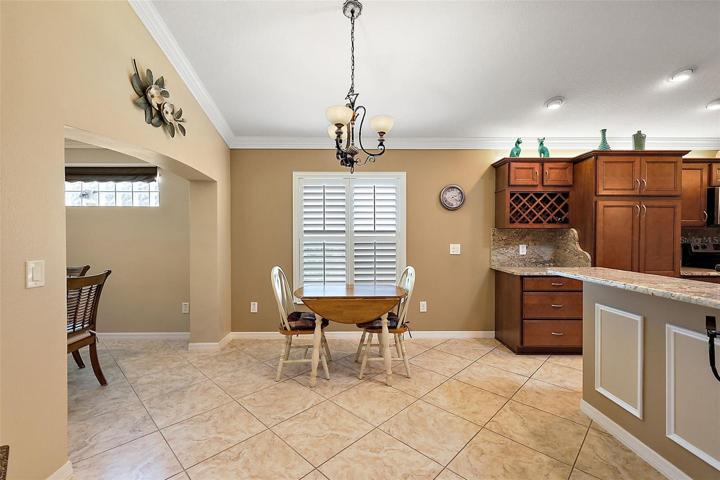 Eat in area of kitchen w/plantation shutters