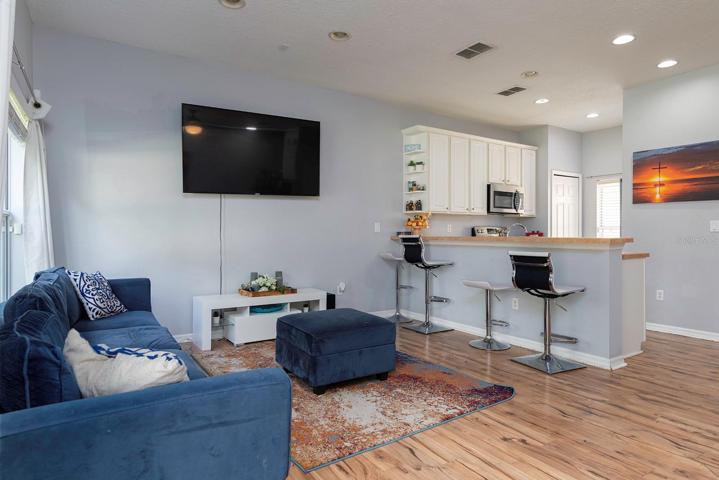Living room is open to the kitchen and dining!