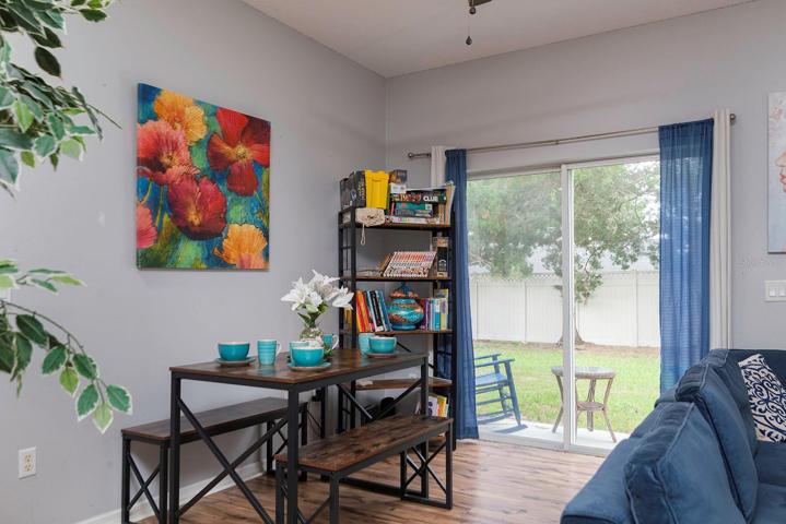 Dining Room with view to the back yard.