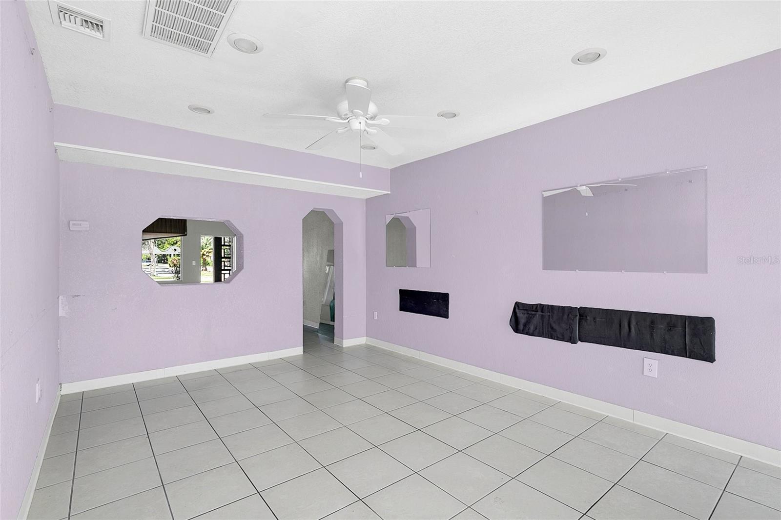 Left Corner Near Back Door Entrance. Area is 12x17 9ft Ceilings