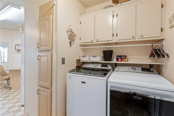 Inside laundry area.