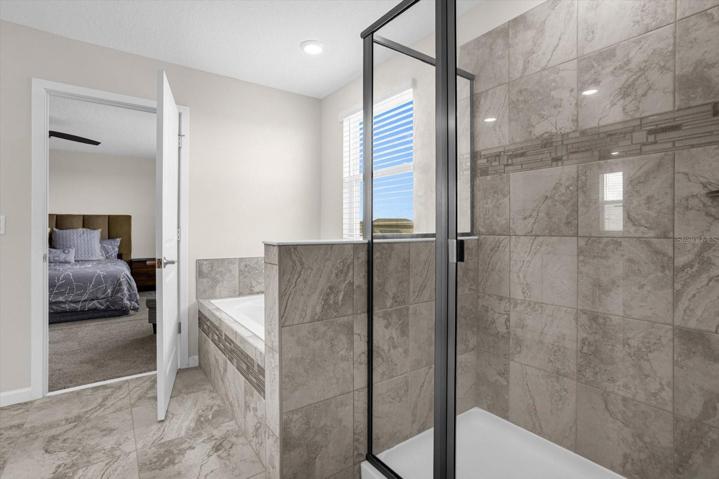 Glass-framed shower