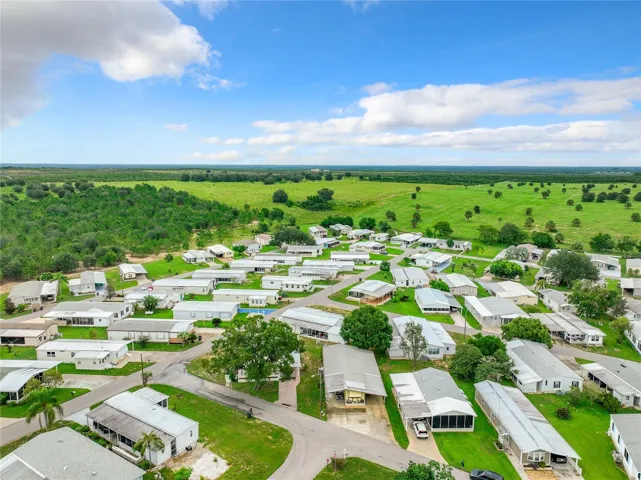 Aerial of the home and the street
