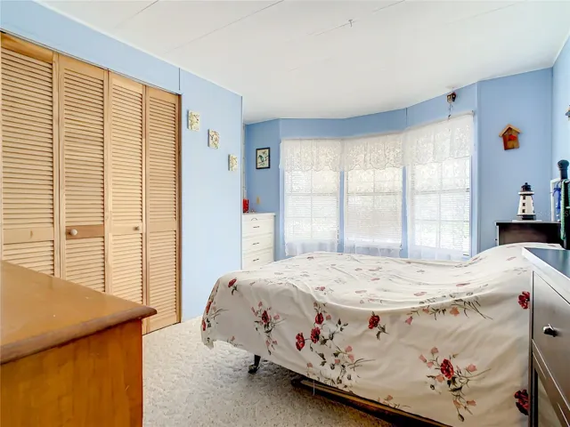 The guest bedroom has plenty of closet space