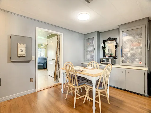 Dining area with built-ins