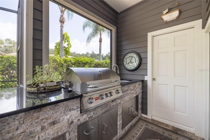 Remodeled outdoor kitchen with gas grill