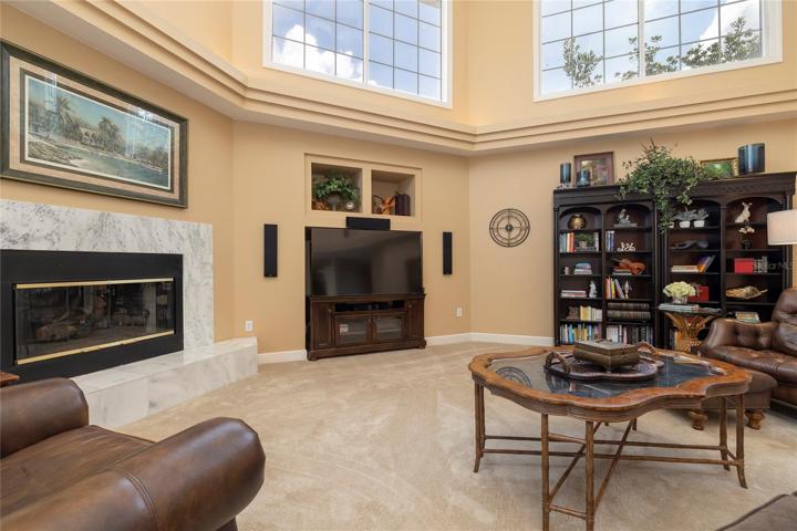 Family room with gas fireplace