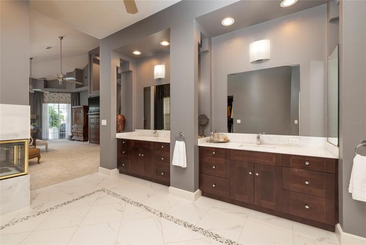 Owners bathroom with separate sinks