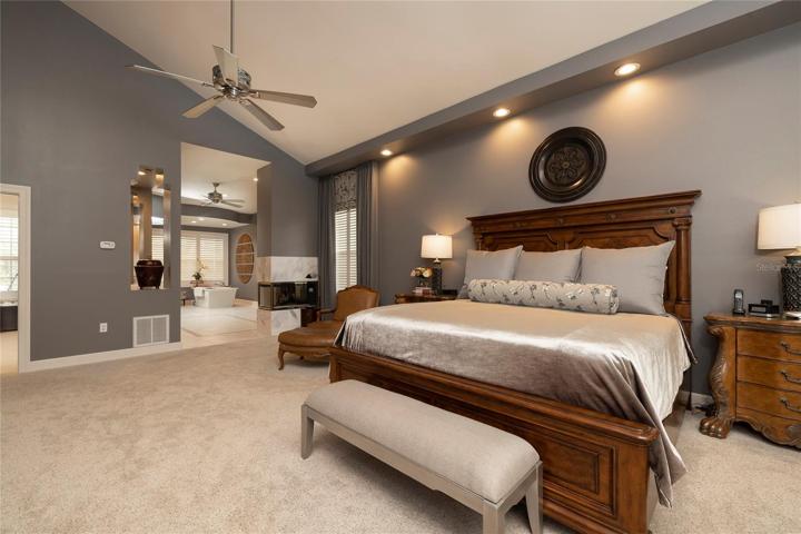 Owners Suite with gas fireplace