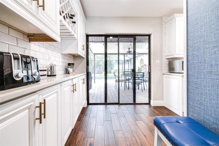 slider out to pool from kitchen