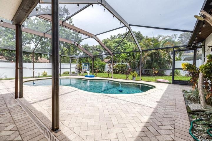 large paved patio