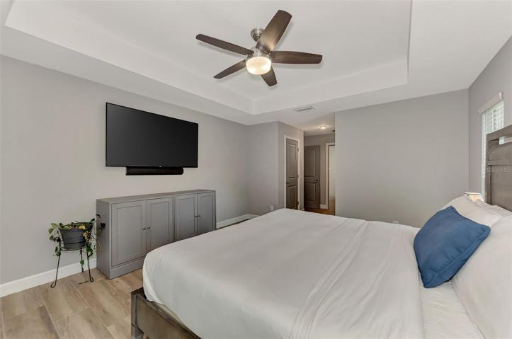 Lovely tray ceilings in the master bedroom!