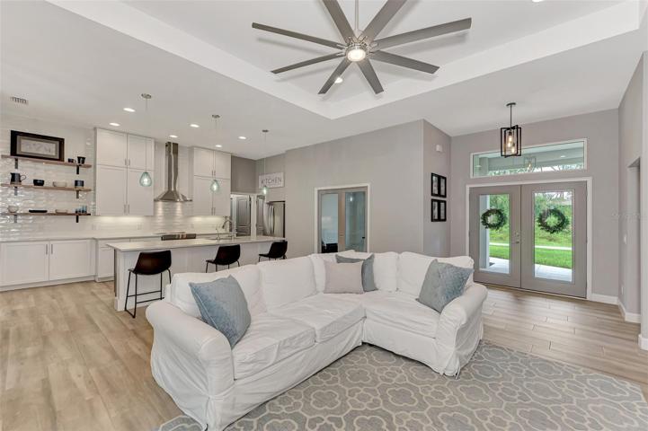 Remote fans and Porcelain plank tile is through out the entire hoe!