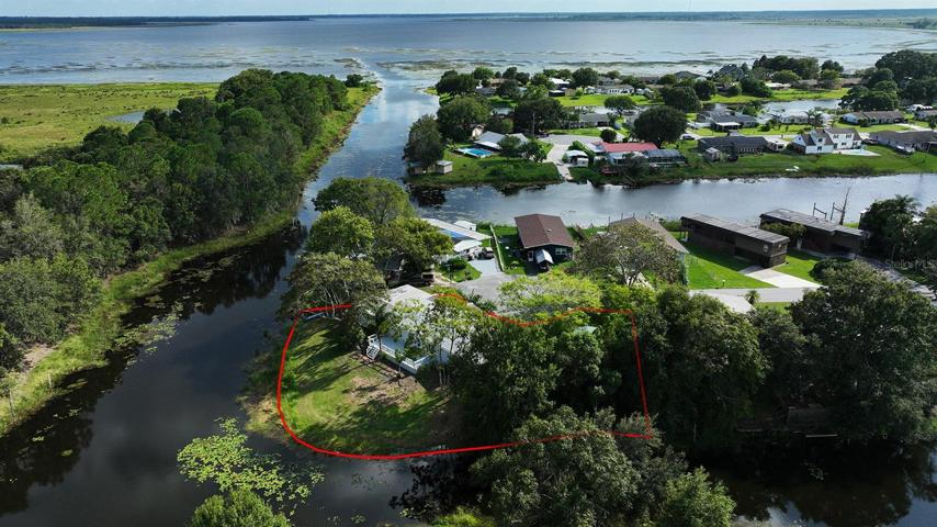 Aerial view looking south to Crooked Lk