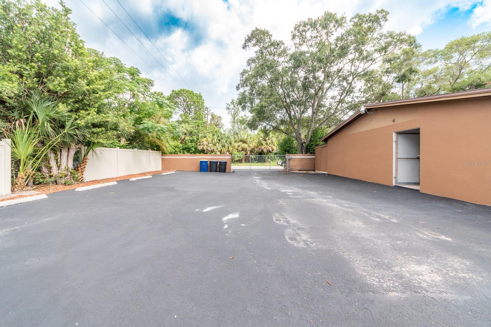 Gated rear parking - storage