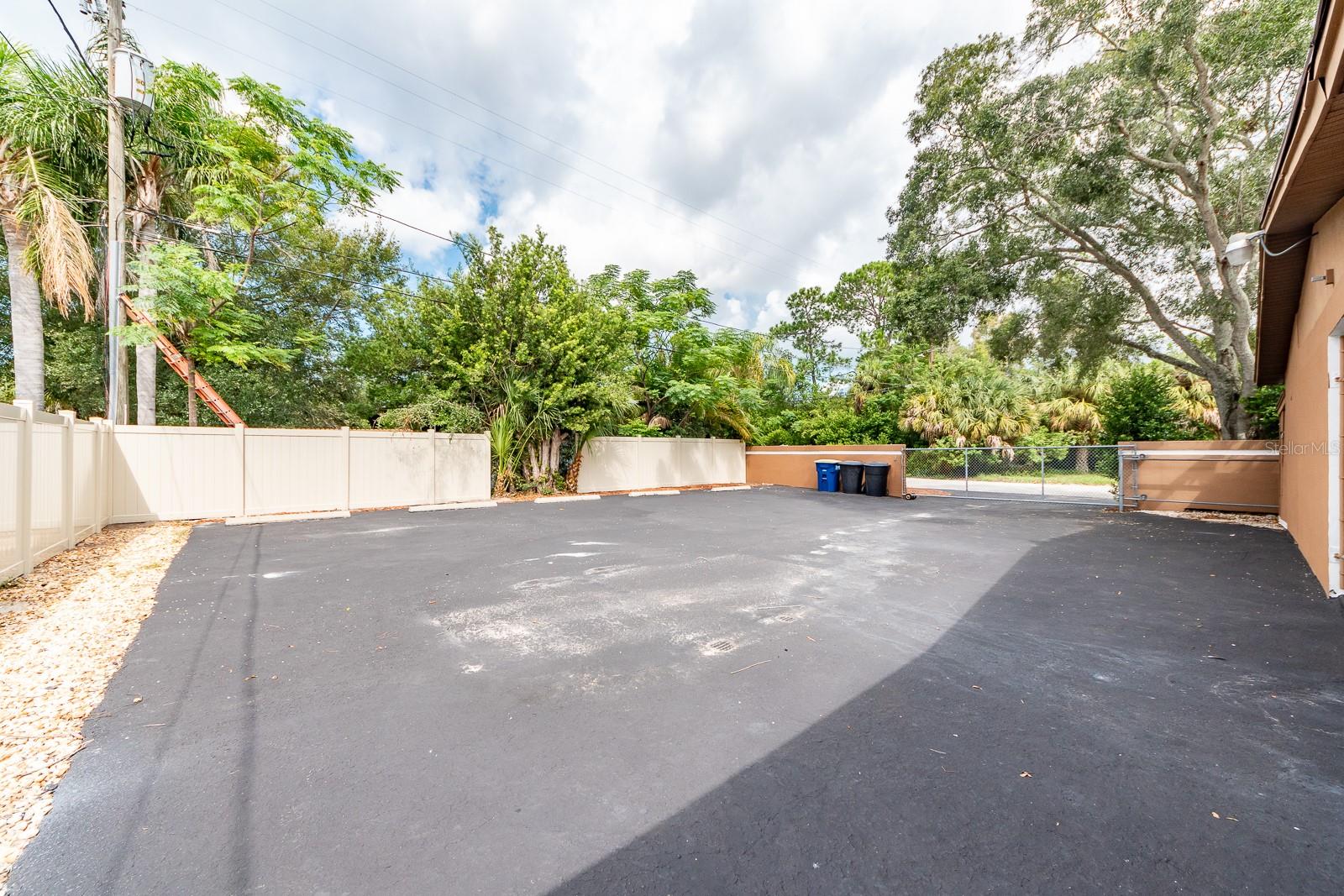 Gated rear parking - storage