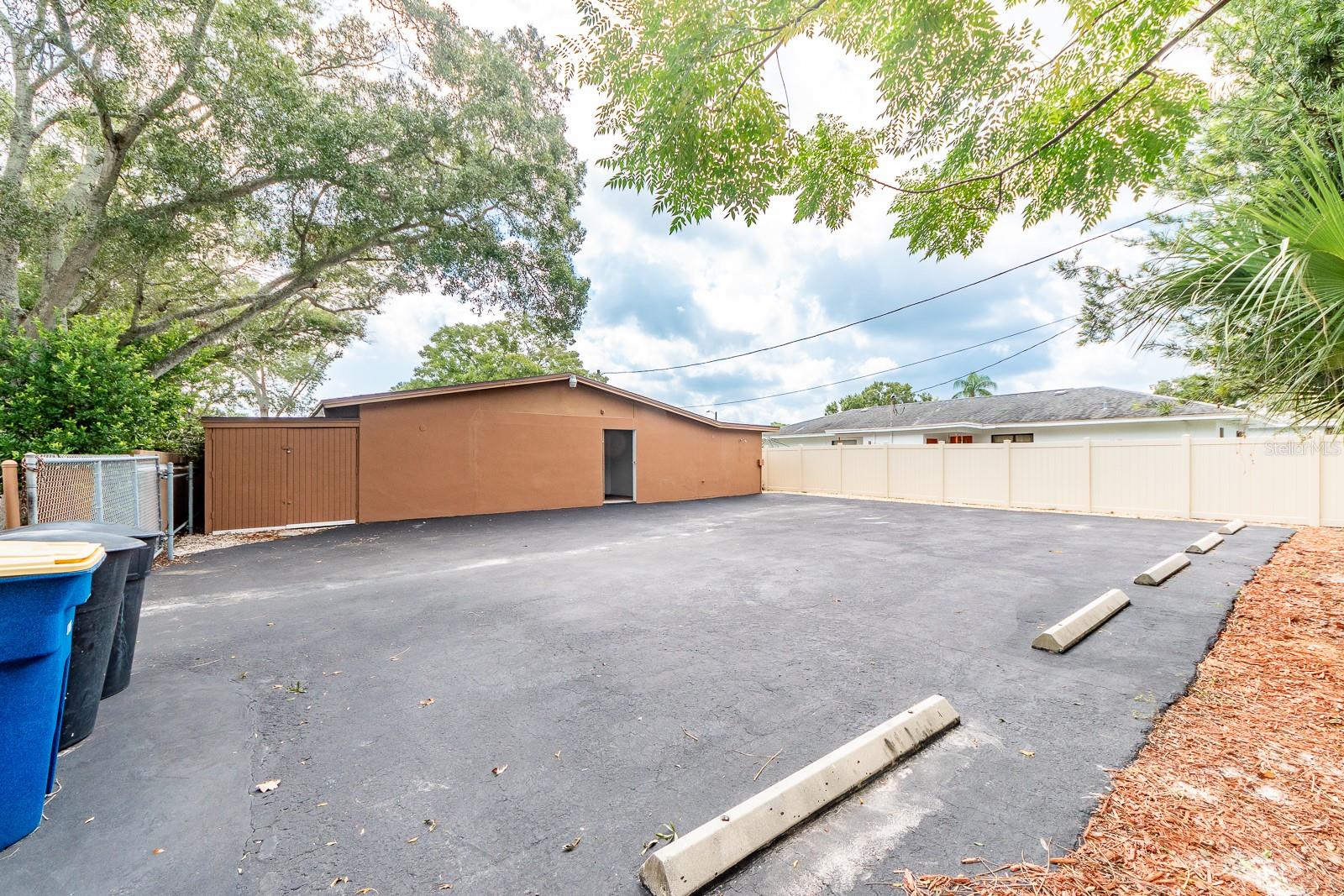 Gated rear parking - storage
