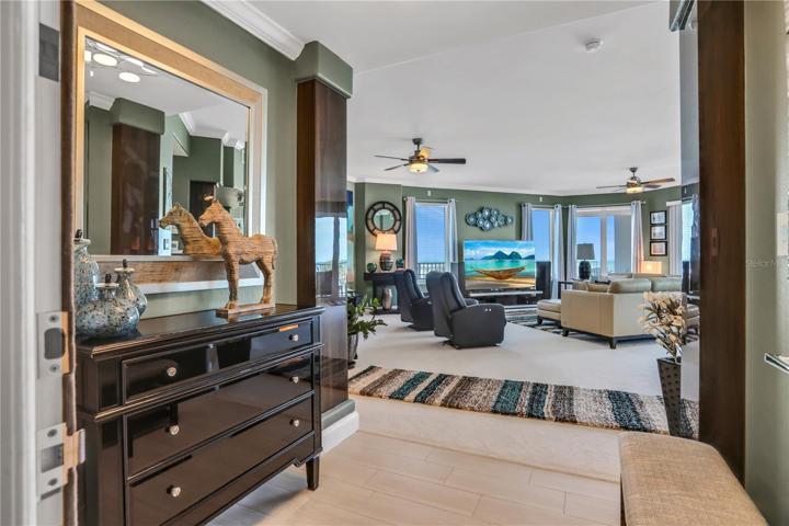 Foyer with ocean views upon entry