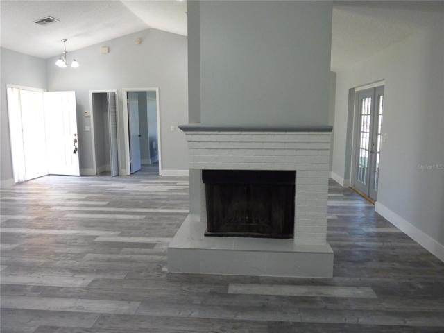 Wood burning fireplace