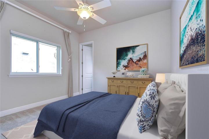 The second bedroom also features an en-suite bathroom!
