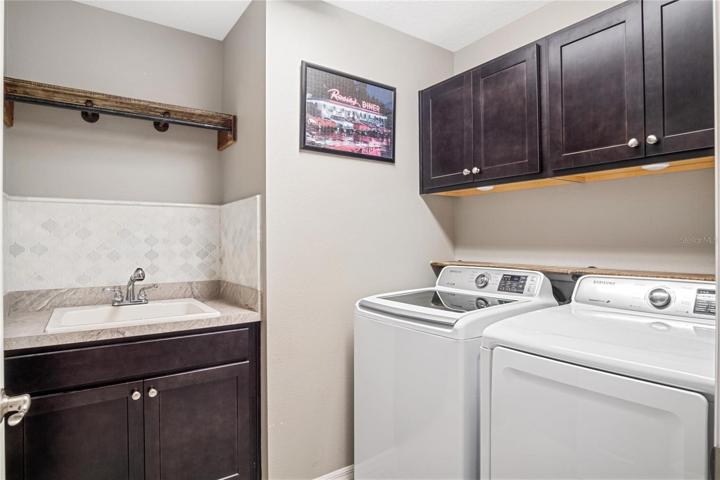 Sink & storage cabinets in laundry room
