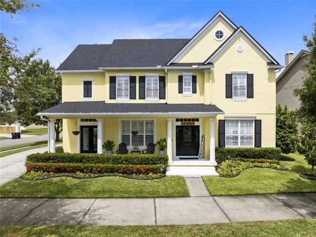Welcome Home to this Exceptional and Beautifully Designed David Weekley, Allanson Model Home that is stunning both inside and out in the Sought-after Avalon Park Community. Located on a desirable .23 Acre, Corner Lot with a Huge Covered Front Porch Overlooking the Spacious Green Space across the street as well as the Avalon Middle School bus stop.