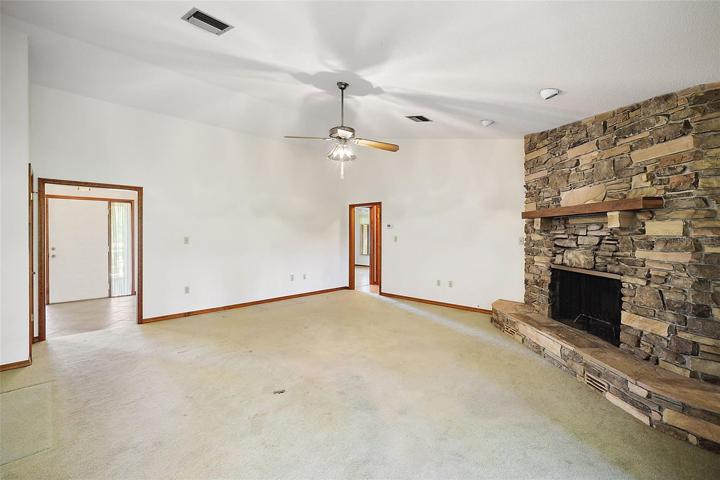 Entry to secondary bedrooms and baths to the right; foyer to the left