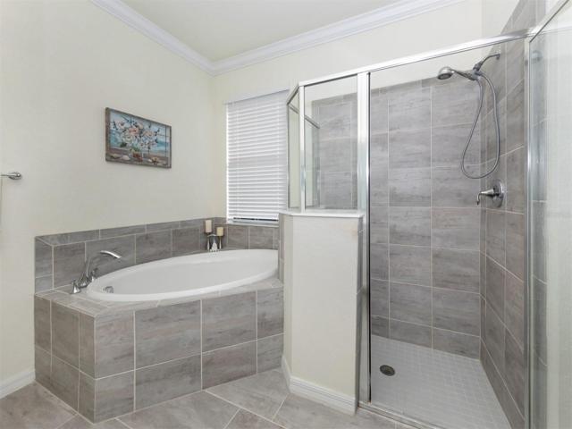Soaking tub and walk-in shower