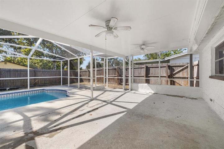 Covered and screened in porch