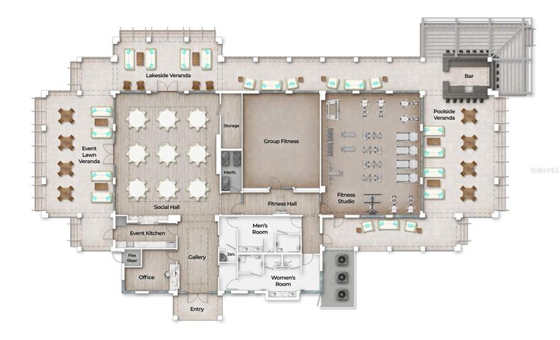 Clubhouse Proposed Seating Rendering